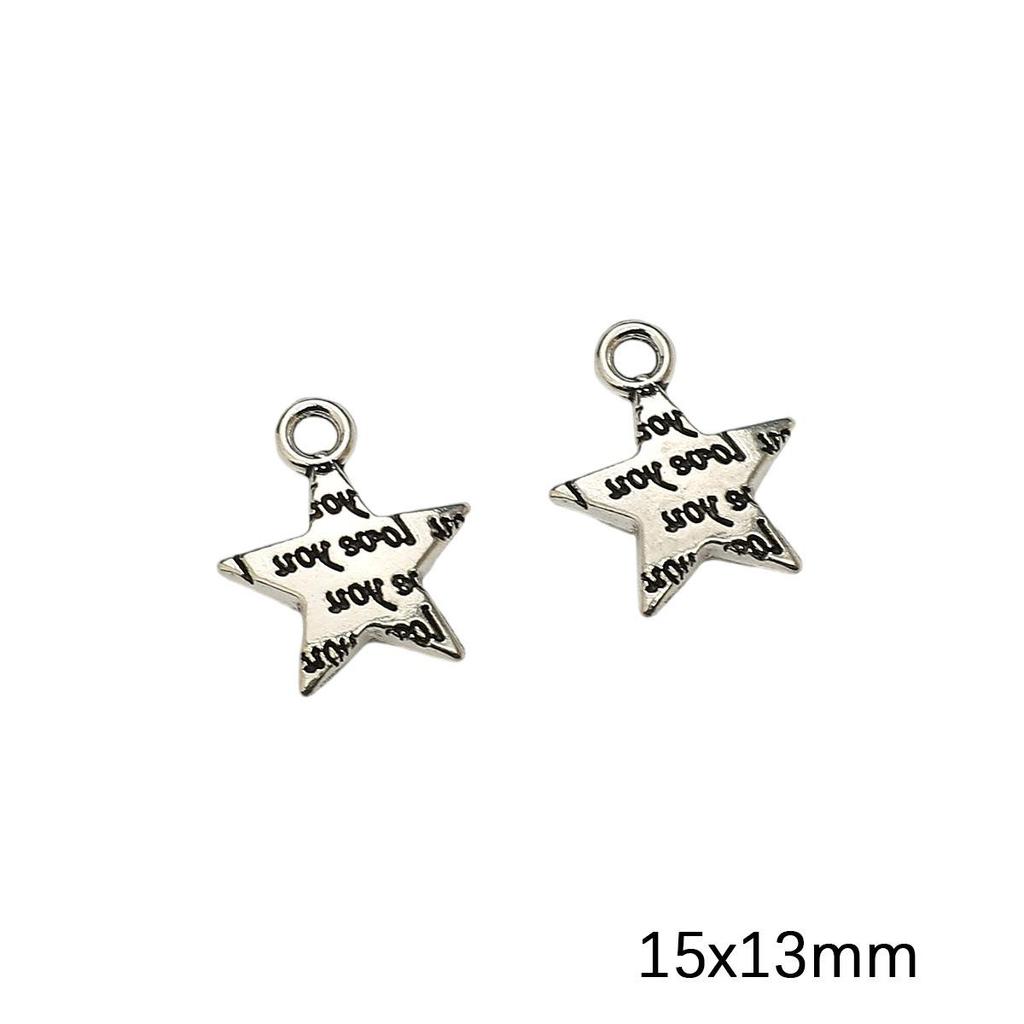 Antique Silver Moon Pentagram Pendant for DIY Jewelry Making