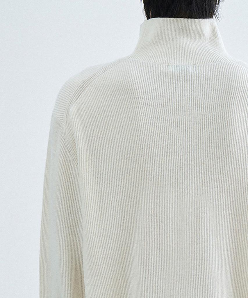 Musinsa Standard [Victoria Wool] Minimal Ribbed Turtleneck Knit [Cream]