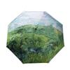 Van Gogh Oil Painting Automatic Umbrella Small Fresh Vinyl Umbrella Oil Painting Automatic Windproof Wind Resistant Sun Folding
