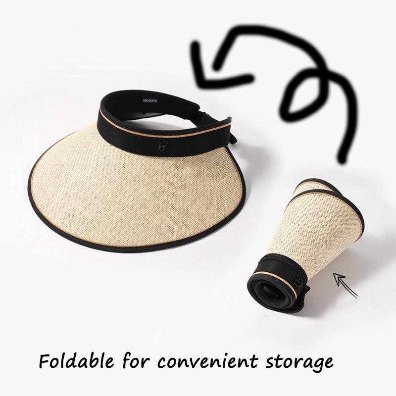 Large brimmed summer cycling empty top sun protection women's sun hat sun protection widened foldable storage