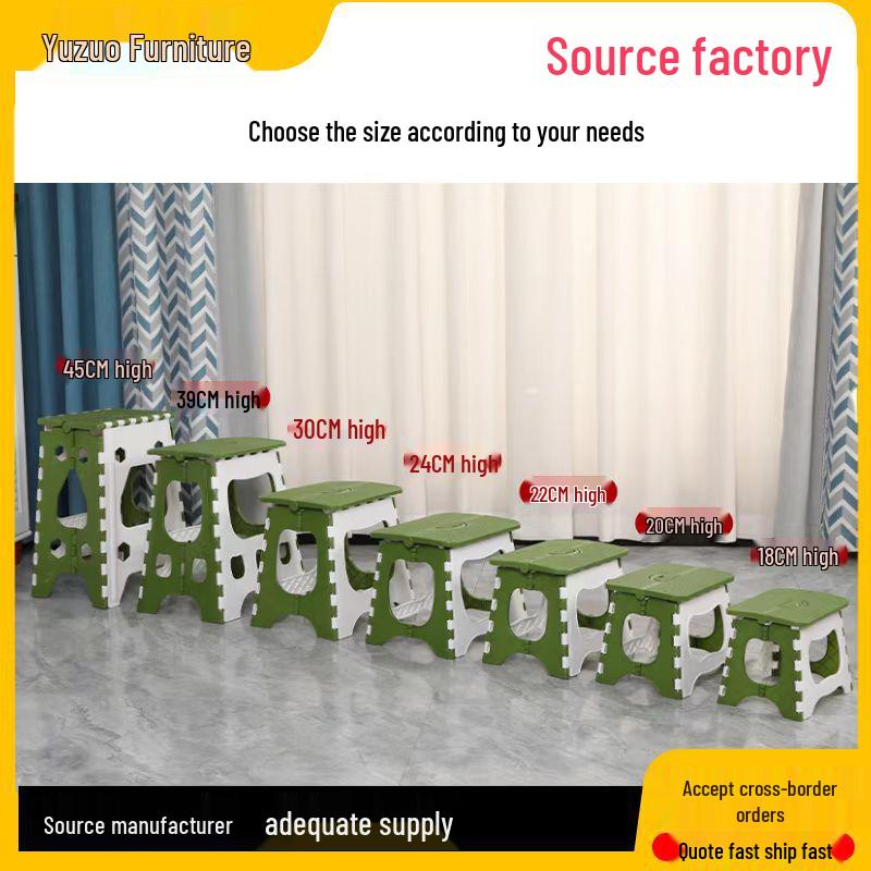 Foldable Thickened Multi-Use Stool: Fishing, Outdoor, Dining, Plastic/High/Low