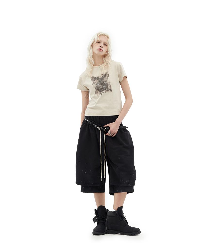 Depeugameoncheu Cat Ava T-Shirts [Light Beige]