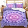 Povlak na přikrývku Bohemian Mandala Queen Size Kravata Spirála Povlak na přikrývku Hippie Boho Povlečení Exotická květinová polyesterová přikrývka