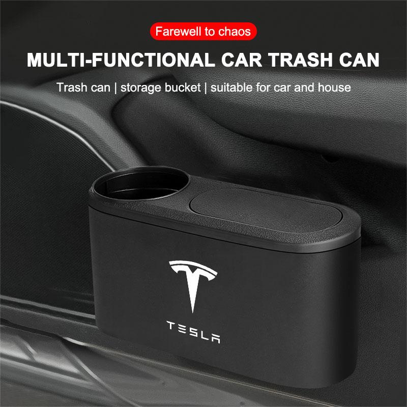 1 ks Odpadkový koš Auto Znak Odpadkový box Koš Úložný prostor Auto Příslušenství Pro Tesla Model S Model X Model Y Cybertruck Model 3 Model Y