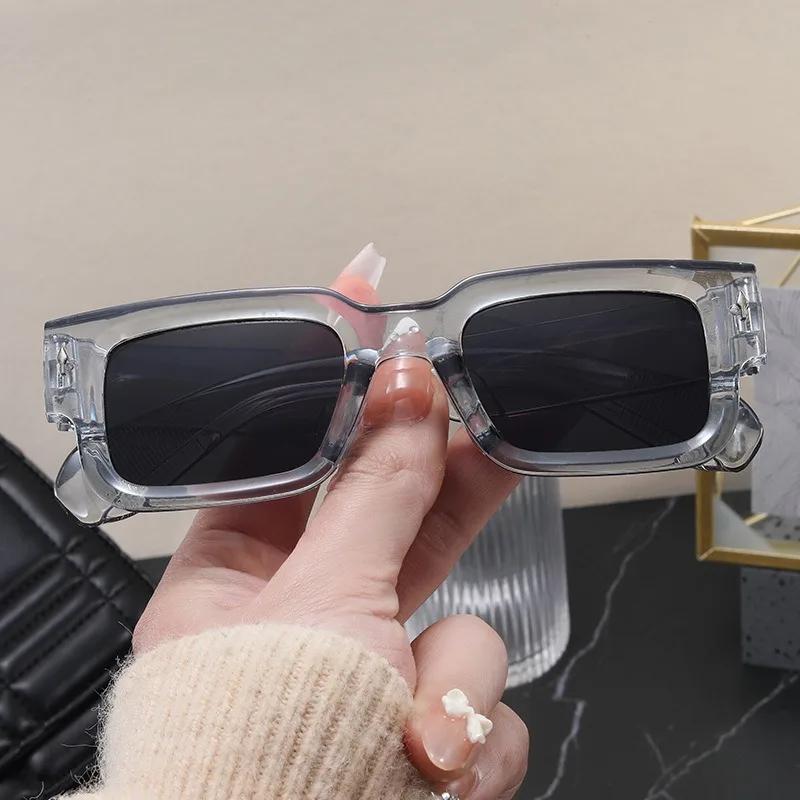 New Retro Men Square Sunglasses for Women Vintage Luxury Rivet Designer Sun Glasses Fashion Arrow Shades UV400 Eyeglasses