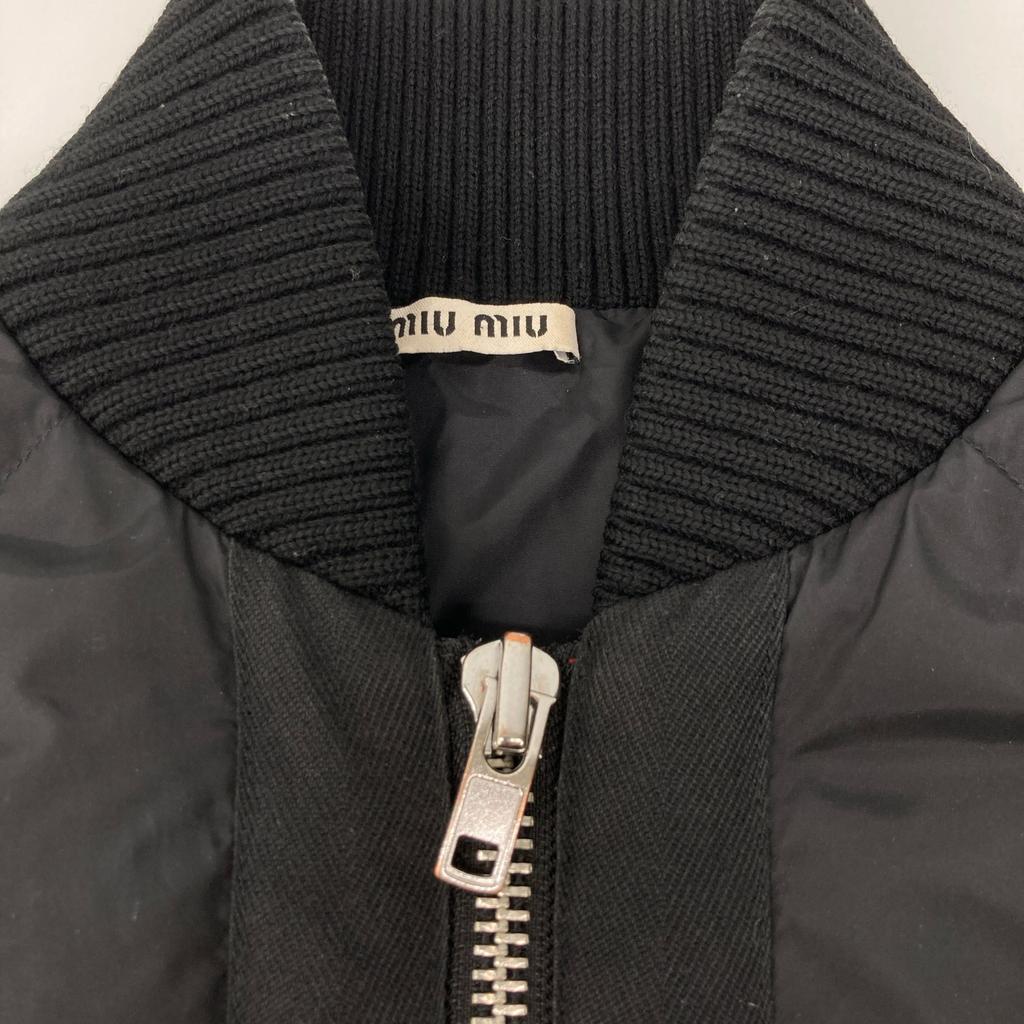 MIUMIU 13AW Black Belted Down Coat coat 36 blackUsed