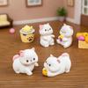 11Pcs Funny Cats Brewing Tea Miniature Statue Resin Art Piece Collectible Ornaments For Creative Desktop Shelf Displays