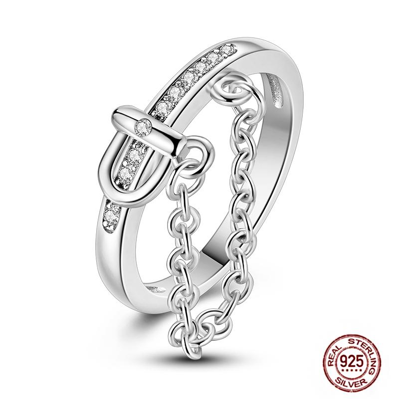 Shine Women koppar Fingerringar 925 Sterling Hjärta Krona Glöd Eldfluga Stjärna Sol Tusensköna Stapelbar Originalring Årsdag Zirkon