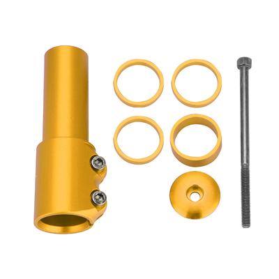 Fahrrad Mountainbike Lenker Gabel Vorbau Riser Aufstieg Extender Erweiterung Adapter Teile (Gold)