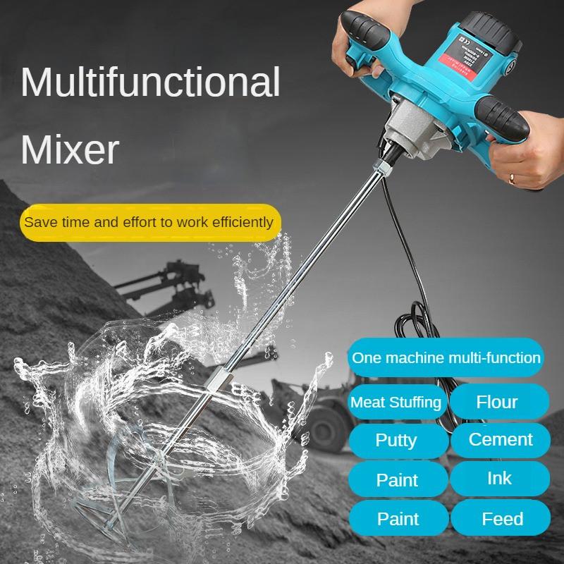 2100W 6-Speed Adjustable Electric Mixer Industrial Paint Stirrer Handheld Cement Putty Powder Mixing Tools