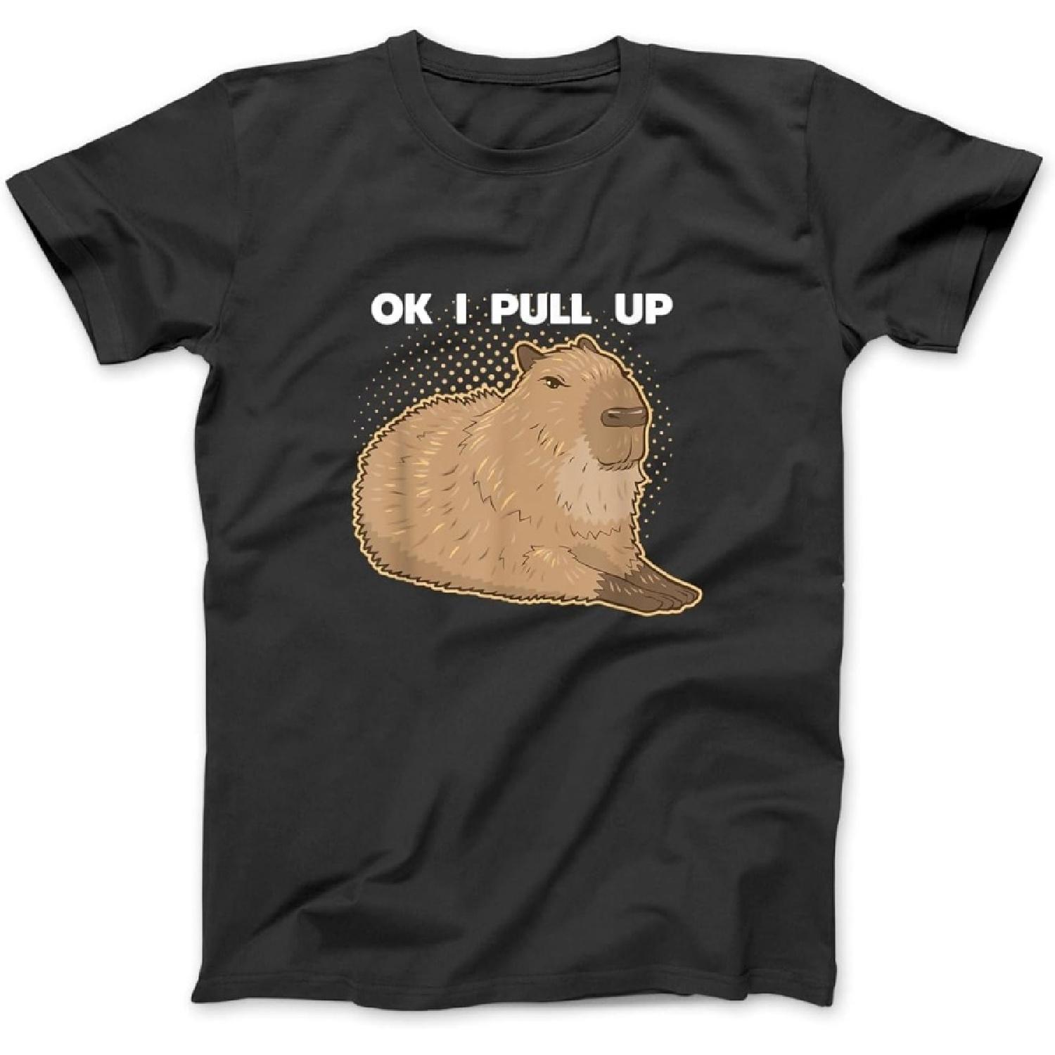 Capybara Funny Gifts, ok i Pull up Capybara T-Shirt SPT Womens, Mens Longsleeve Hoodie Sweatshirt Black S
