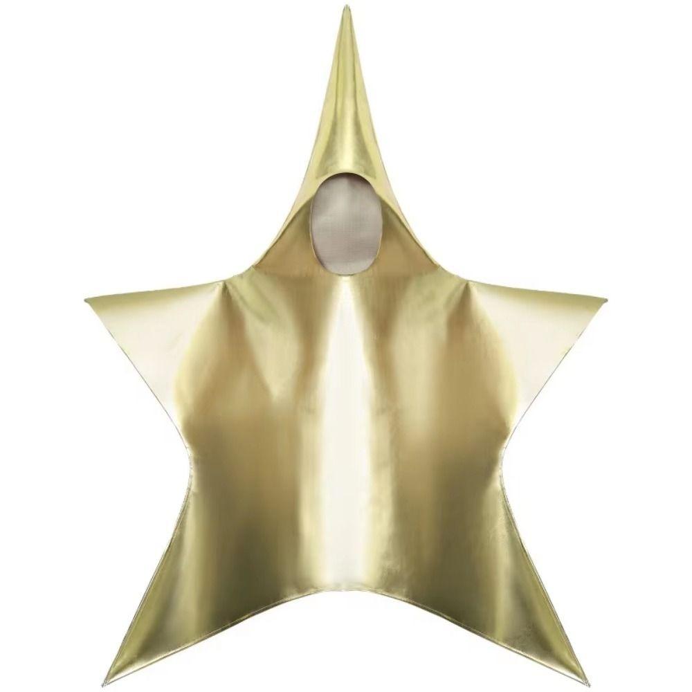Weiches Fünfzackstern-Kostüm Funkelndes Stern-Pentagramm-Kostüm Rollenspiel-Kostüm Kid gold