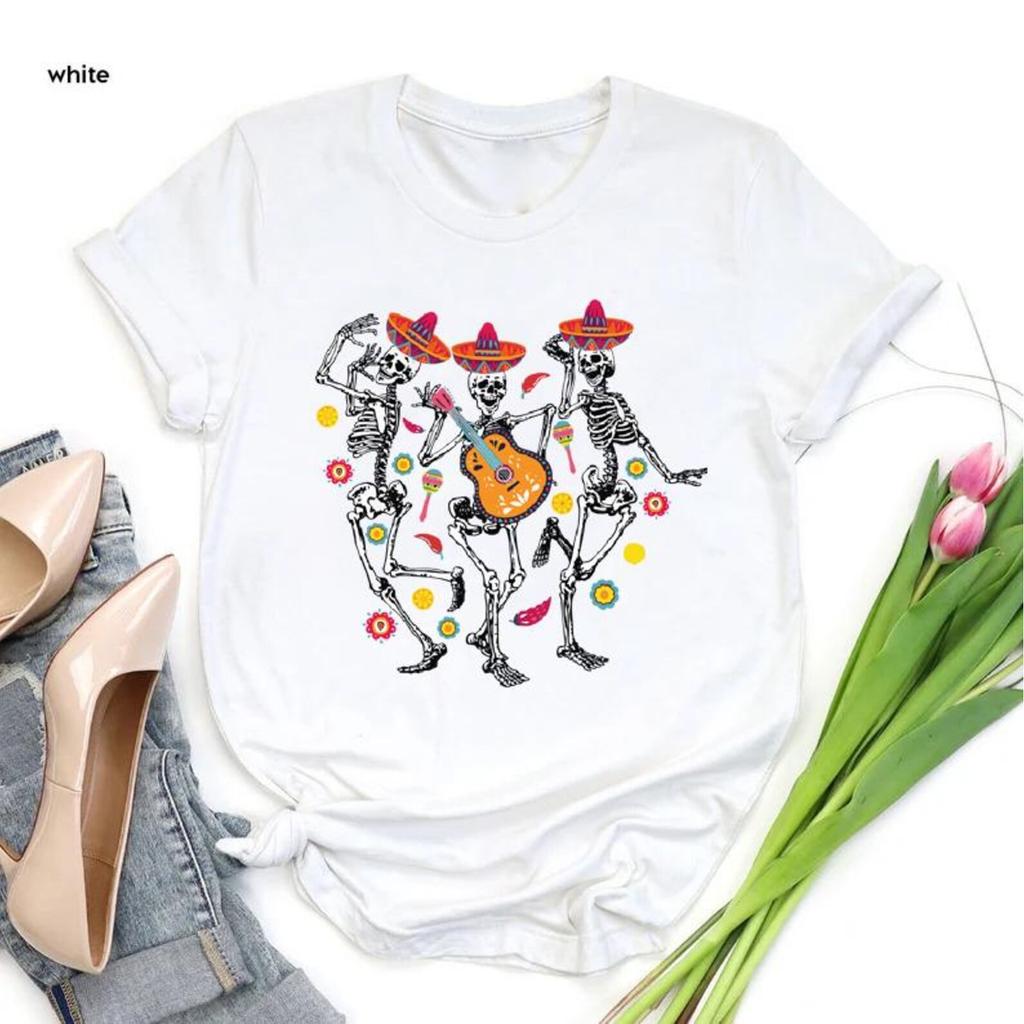 Dancing Ske.letons Fiesta Shirt, Cinco De Mayo Shirt, Day of the Dead Tee