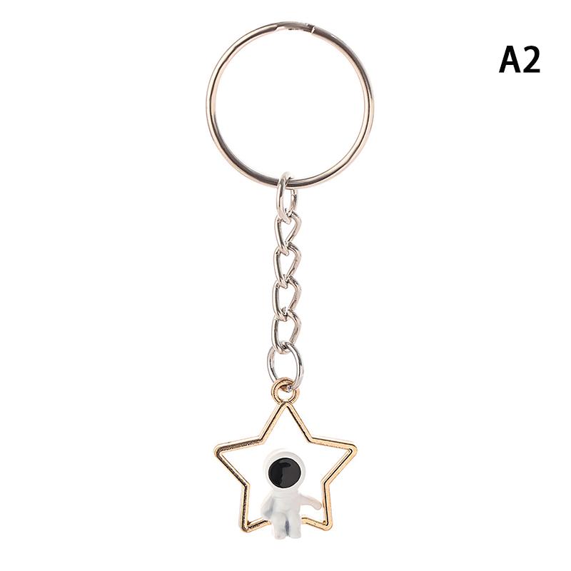 Creative Design Star Moon Astronaut Couple Keychain Sweet Romantic Jewelry Backpack Pendant