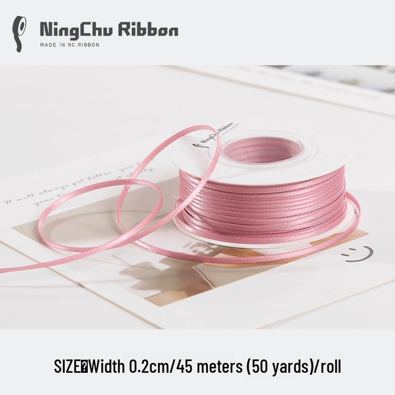 2mm Double-Sided Satin Ribbon Bookmark for Wedding Bows and Gift Wrapping