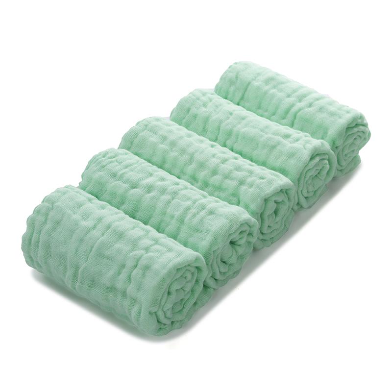 5pcs Cotton Muslin Baby Washcloths Infant Face Towel Soft Newborn Saliva Bibs for Burp Cloth High Absorbent Bath Wipe