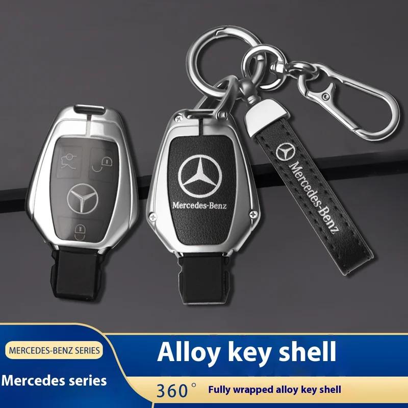 WNNR9 Car Zinc Alloy Key Case Bag Metal Key Shell Mercedes Benz A B C E S R Class AMG GLA GLB GLC GLE CLA CLS SLC GLS CLB GLK SLK Vito