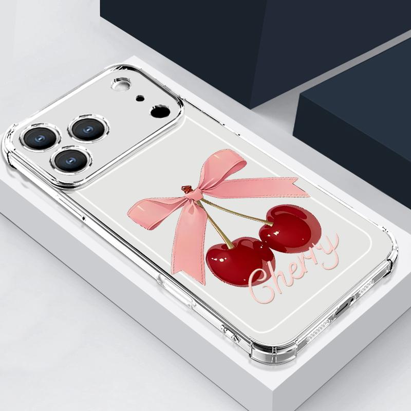 Rosa Schleifenmuster Hülle Für iPhone 17 Pro Max Coque iPhone 16 15 14 13 Pro Max 11 Stoßfest Klar Weiche Silikonhülle