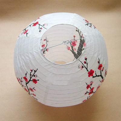 Traditional Chinese Paper Hanging Lantern Peach Blossom and Crane Theme Durable Ready To Hang Wedding Home Hanging Decor