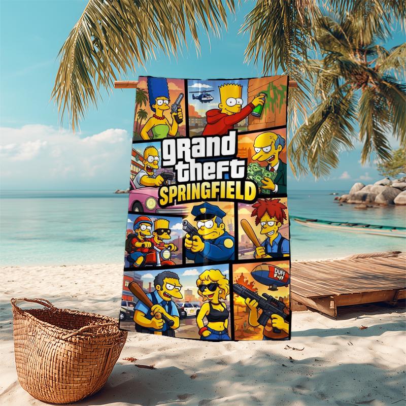 1Pc Simpsons Family Portrait Beach Towel Microfiber Beach Towel Thin Absorbent For Beach Swimming Yoga Bath Sports 0917272