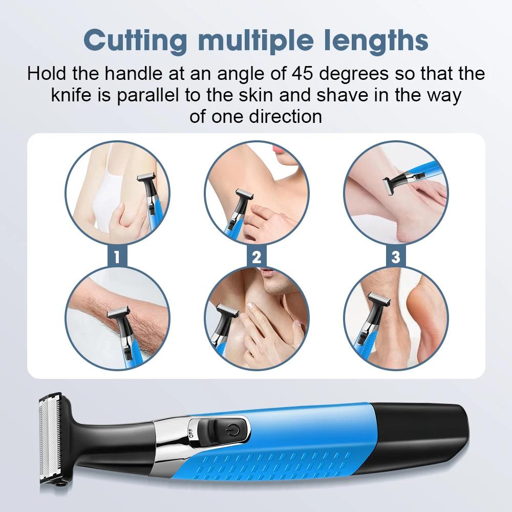 Waterproof Electric Shaver Eyebrow Trimmer USB Rechargeable Razor Men's Beard Trimmer Shaving Machine for Men