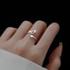 Fashion 925 Silver 26 Letter Ring Sparkling Diamond Zircon Open Ring Index Finger Your Ring Birthday Party Jewelry
