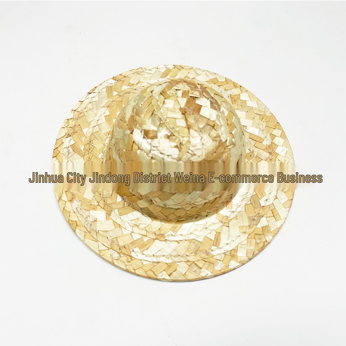 

10см-13см Самоироничный медведь в универсальной соломенной шляпе и комбинезоне - Хлопковый фермер Набор одежды для куклы Fits 10-13cm Doll