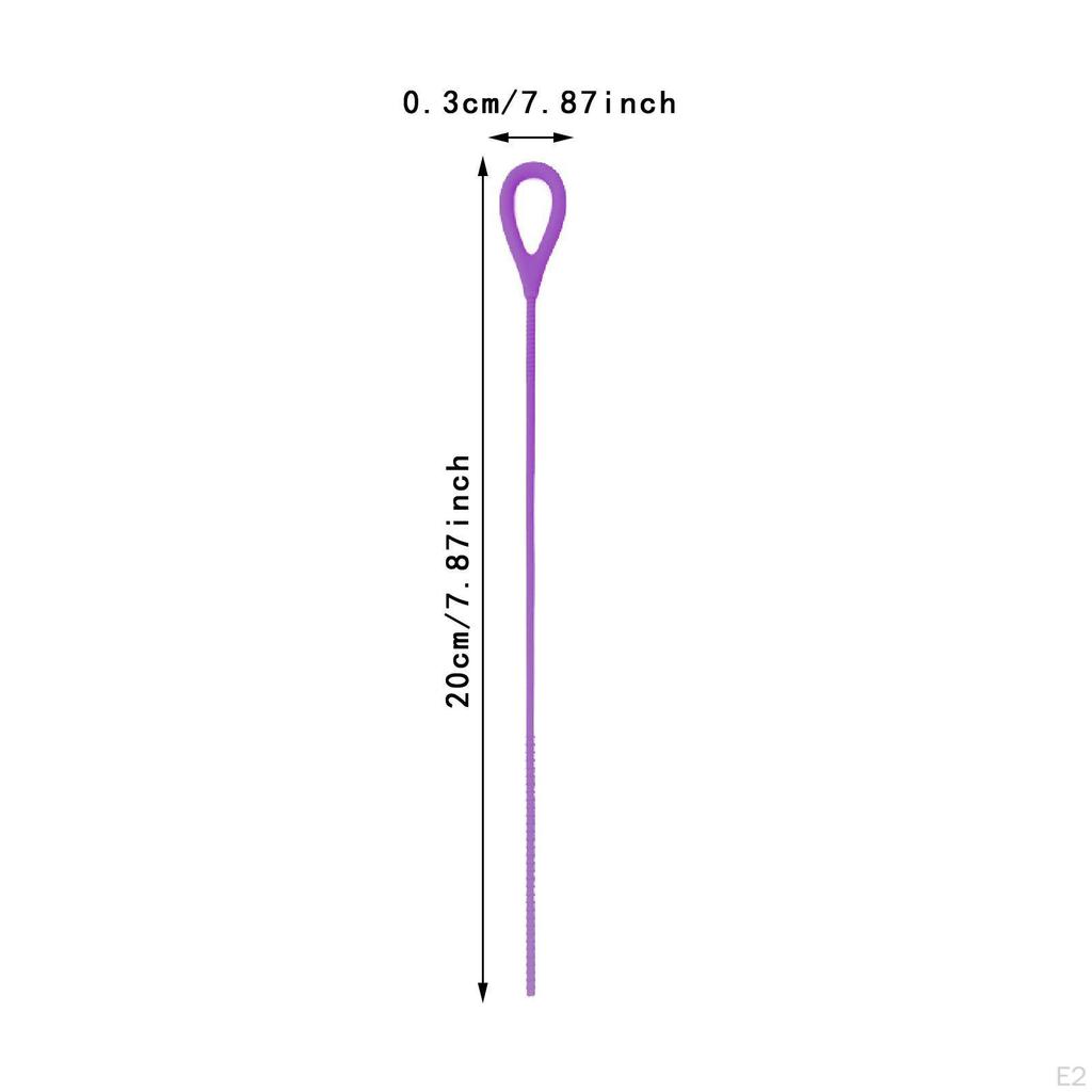 Silicone Straw Brush Long Bendable Multifuctional Bottle Reusable for Drink Lid