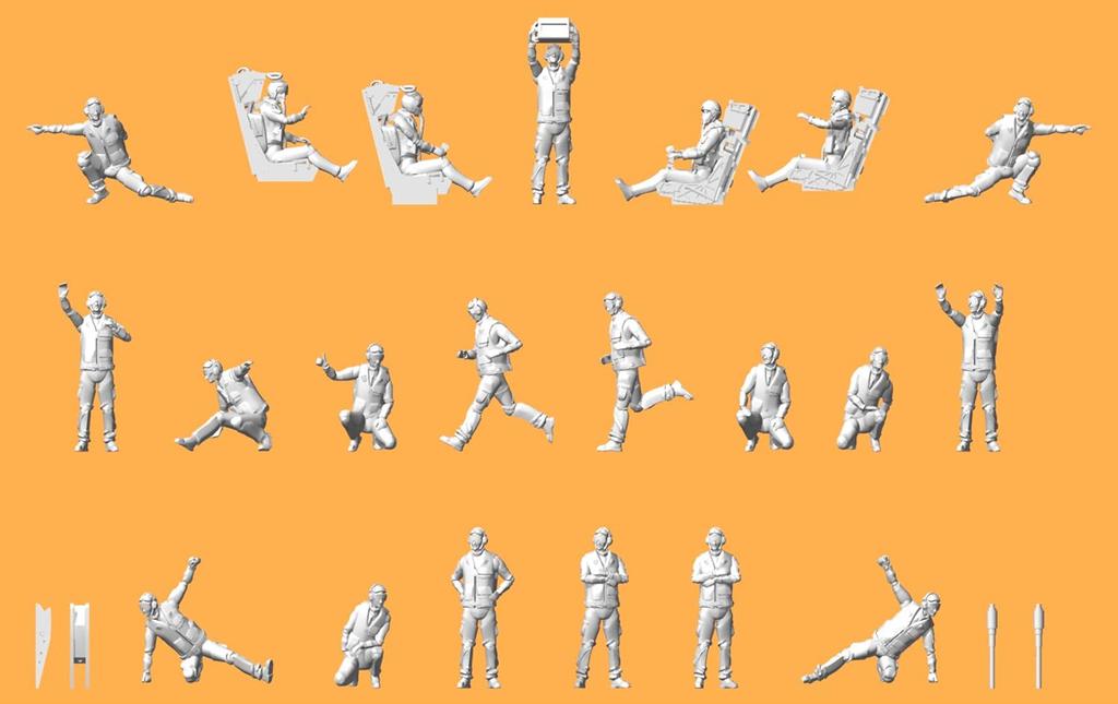 HMA NAVY Deck Crew Figures On Alert Launch Resin Kit 1/144 (Catapult Scene) HMAM3-102