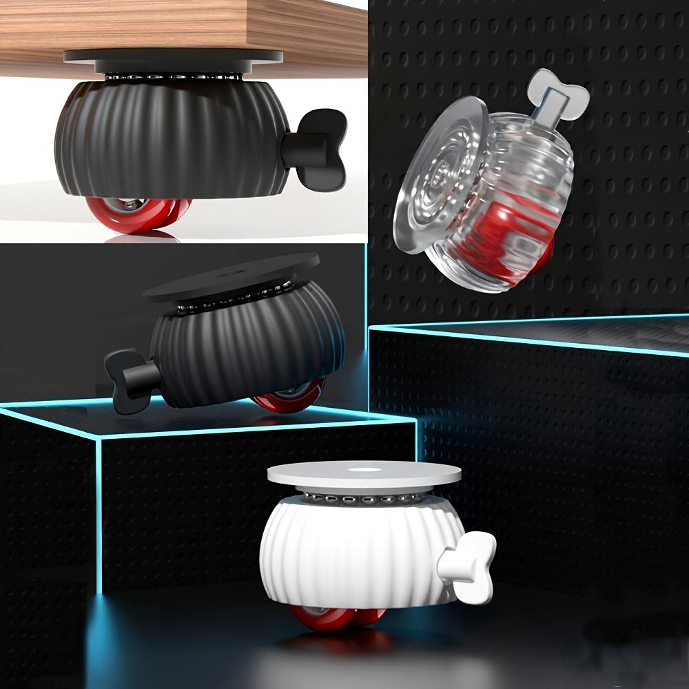 4pcs Set Combination, with Lockable Rotating Casters, Self-Adhesive Furniture Wheels, 360° Silent Rotation | Mirror Metal Load-Bearing Wheels