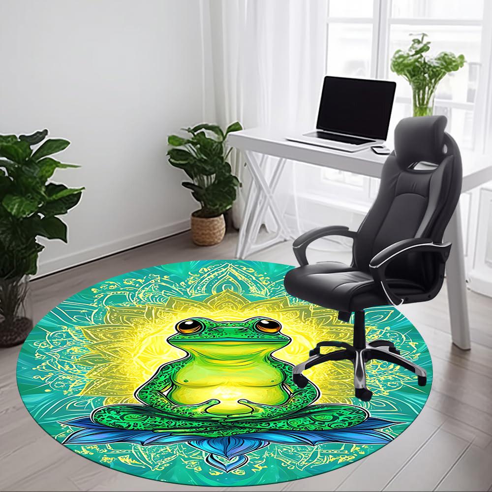 1pc Frog Mandala Chair Carpet for Office, Non-slip, Soft and Durable Leisure Rug, Perfect for Office, Living Room Yy251103122