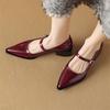 Fashion New Spring Split Leather Women Shoes Pointed Toe Women Pumps Fashion Retro Mary Jane Shoes for Women High Heels Ladies Shoes
