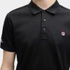 FILA Heritage Series Basic Knit Short Sleeve Polo Shirt And Straight Leg Pants Casual Sports Set Men sets Black F11M528121F+F11M528607F