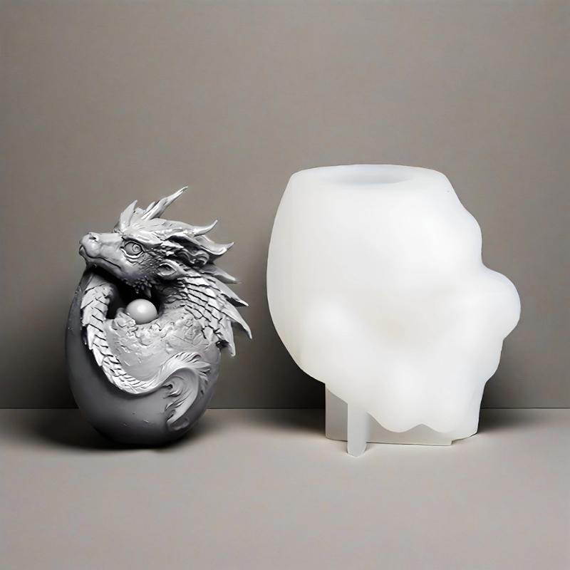 Dragon Egg Resin Mold Epoxy Silicon Fondant Molds Cute 3D Dragon Keychain DIY Crafts Ornaments Casting Animals Mould