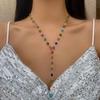 Bohemian Long Y-Shaped Necklaces for Women Metal Clavicle Chain Gold Color Choker Holiday Party Jewelry Necklace Gift Collar