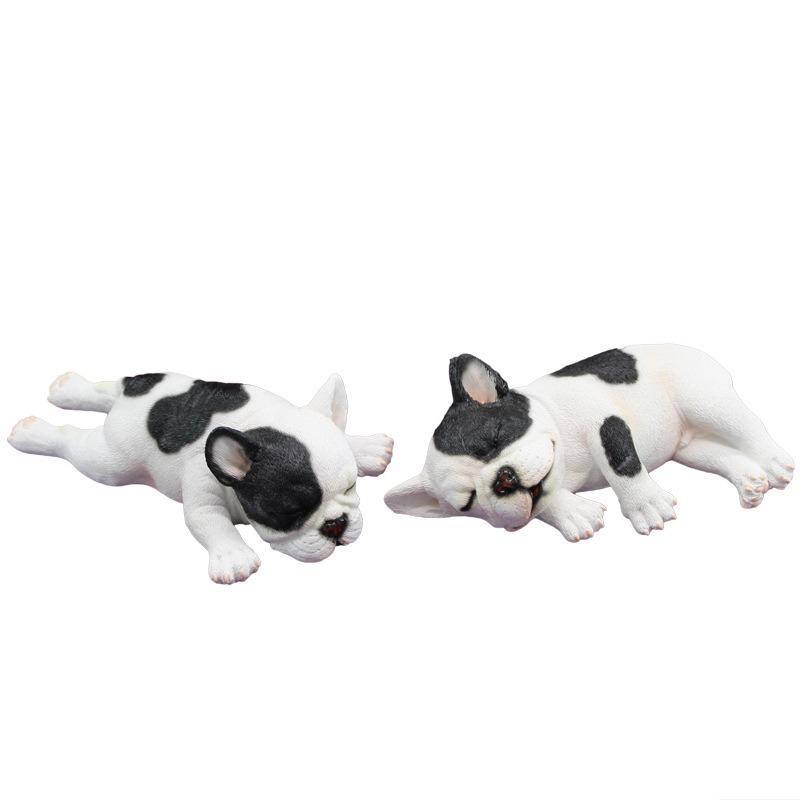 Cartoon Sleeping French Bulldog Car Decoration Cute Simulation Dog Car Decoration Gift Children's Toy Home Decoration