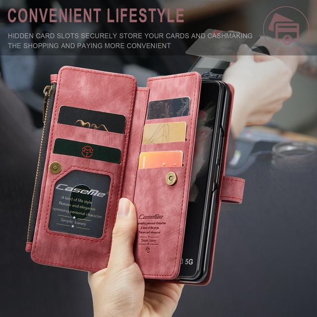 Anti -Dust Folding Leather Wallet Cover Case For Samsung Galaxy Z Fold 4 Fold4 Fold 3 Fold3 5g S23 Ultra S22 S21 Plus S20 Fe