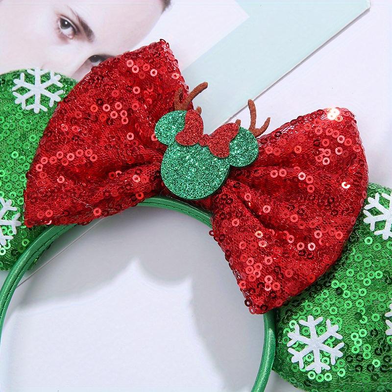 Christmas Mouse Ears Headband Christmas Antlers Snowflake Santa Snowman Hair Accessories For Christmas Party Dress Up