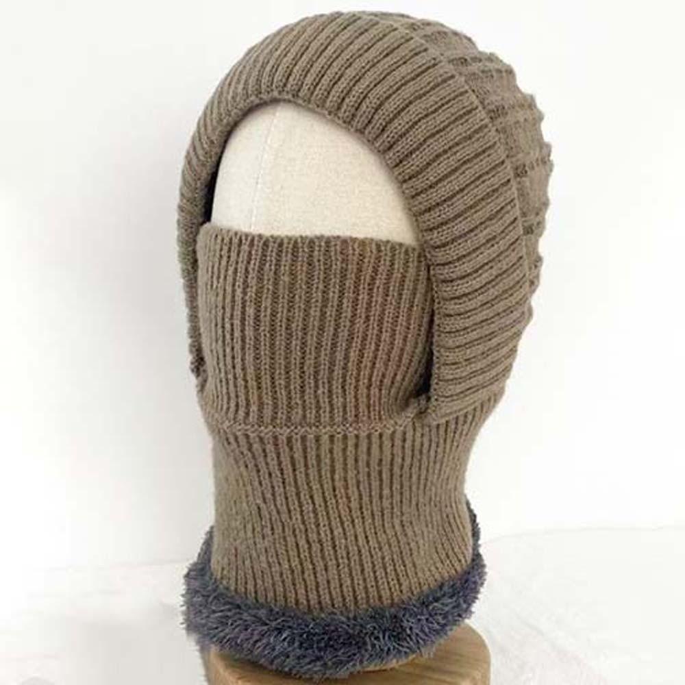 Windproof Fleece Balaclava Hat Elastic Winter Pullover Cap Soft Men Helmet Hat  Women хаки