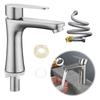 Stainless Steels Cold Water Tap Faucet Single Lever Bathroom Tap with 60cm Hose Kitchen Sink Water Tap Easy to Install
