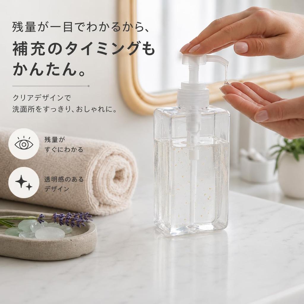 PET Refill Small Pump Type Squeeze Shampoo Cosmetic Refill 450ml Bottle, Bottle, Bottle, Container, Clear,