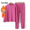 Yalu Elderly Women's Fleece Thermal Underwear Set