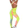 Women's Stitching Siamese Tie-Dye  Bubble Yoga Pants Ink Slim Hip-up Yoga Pants