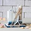Maritimer Holz-Stifthalter Handgefertigt Mediterranes Thema Make-up-Pinsel-Organizer Ozeanstrand Stiftebehälter für Zuhause Büro