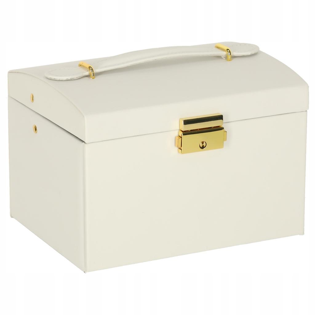 Beige Jewelry Box with Mirror for Girls Gift