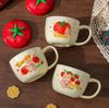 Cute Apple Christmas Ceramic Mug Girl Best Friend Water Cup Gift with Lid Cup Christmas Ceramic Mug