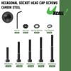 uxcell M5 Hex Socket Head Cap Screw Assortment Grade Carbon with Allen Socket Drive and Wrenches 185-Piece Kit, 12.9 Steel, Bolts, Washers,