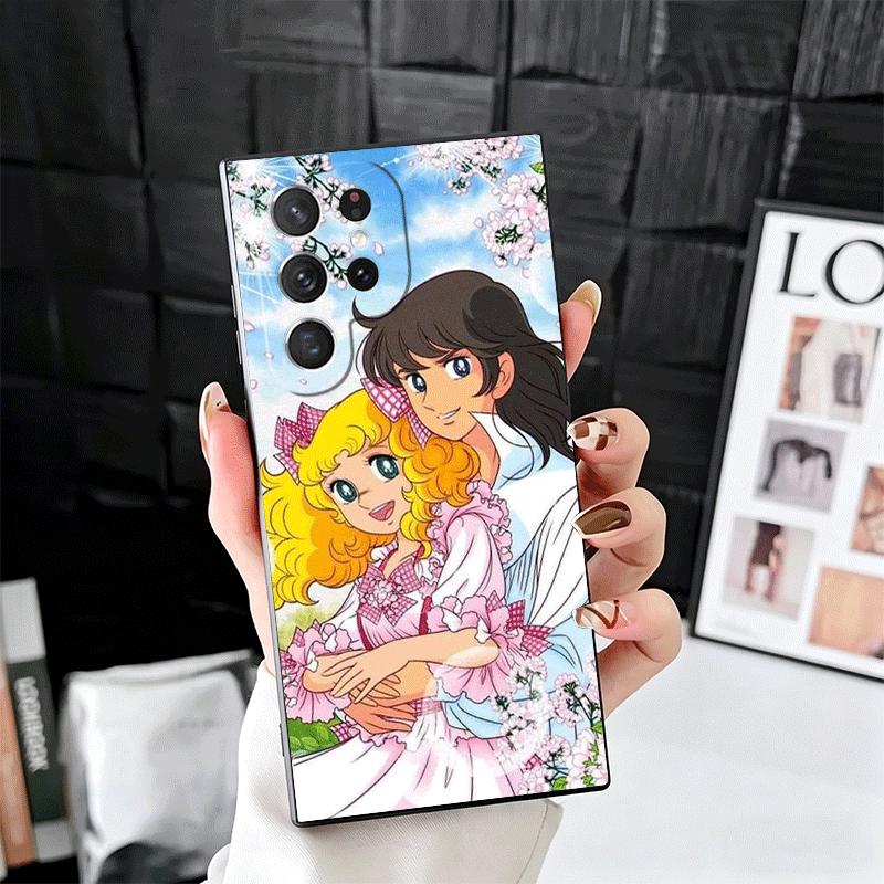 Candy 90s Cartoon Soft Phone Case for Samsung Galaxy S26 S25 Edge S24 Ultra S23 Plus S22 S21 FE S20 Black Cover Back Shell