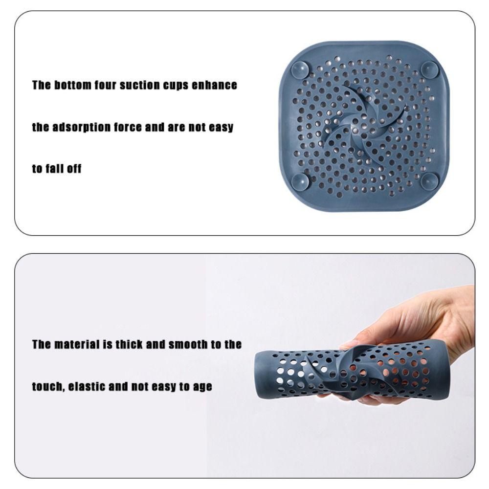 Anti-blocking Hair Kitchen Sink Filter Lightweight with Suction Cup Sink Strainer TPR Stain Resistant Floor Drain Mat Hand Sink