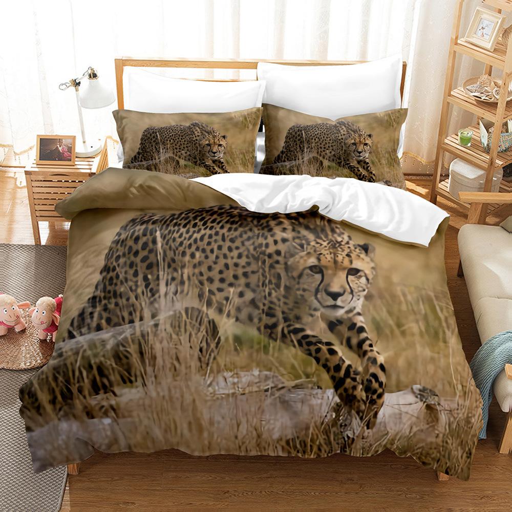 Leopard Pattern Bedding 3D Digital Printing Leopard Three-Piece Set